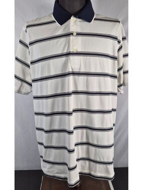 Page & Tuttle XL Eagle Ranch Striped Performance Golf Polo